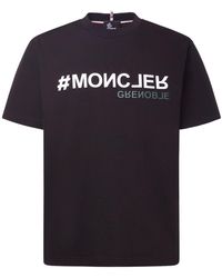 3 MONCLER GRENOBLE - Embossed Logo Heavy Jersey T-Shirt - Lyst