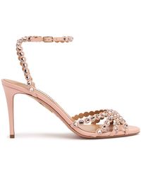 Aquazzura - 85mm Tequila Leather Sandals - Lyst