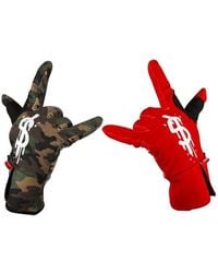Sprayground Guantes "Dollar" Bicolor - Rojo