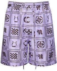 Nanushka - Shorts in twill di seta stampato - Lyst