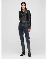 Calvin Klein Chaqueta Biker De Piel Sintética - Negro