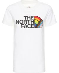 The North Face T-shirt Aus Baumwollmischung Mit Pride-logo - Weiß