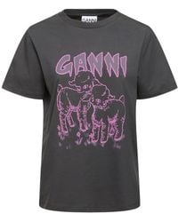 Ganni - Lambs Basic Jersey Relaxed T-Shirt - Lyst