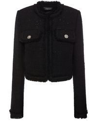 Versace - Cotton Blend Tweed Jacket - Lyst
