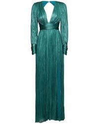 Maria Lucia Hohan - Smaranda Foiled Silk Tulle Long Dress - Lyst