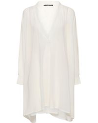 Balmain - Shiny Jersey V-neck Mini Kaftan Dress - Lyst