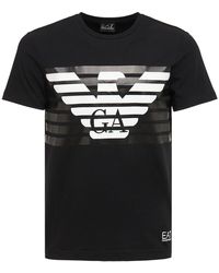EA7 Graphic Series Stretch Cotton T-shirt - Black