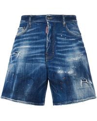 DSquared² - Boxer Fit Cotton Denim Shorts - Lyst