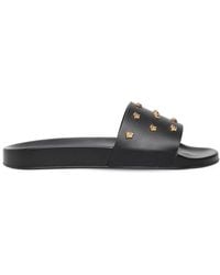 medusa stud leather slides