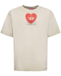 DIESEL - Logo Print Cotton Jersey Loose T-Shirt - Lyst