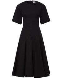 McQueen - Mujer Vestido Midi De Algodón - Lyst