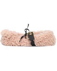 Marni 10mm Hohe Ballerinas Aus Shearling "dancer" - Natur