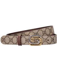 Gucci - 3cm Reversible Squared Interlocking Belt - Lyst
