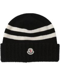 Moncler - Cappello beanie in lana e cashmere tricot - Lyst