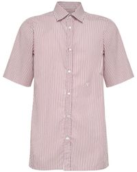 Maison Margiela - Striped Cotton Short Sleeved Shirt - Lyst