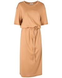 Lemaire - Belted Cotton Maxi T-shirt Dress - Lyst