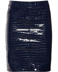 Tom Ford - Glossy Croc Print Leather Mini Skirt - Lyst