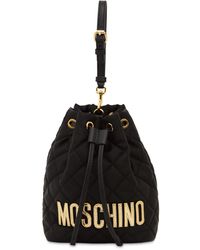 Moschino - Gesteppte Schultertasche Aus Leder Mit Logo - Lyst