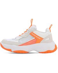 Calvin Klein 40mm Maya Mesh & Suede Sneakers - Weiß