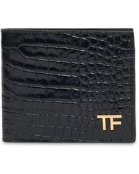 Tom Ford - Brieftasche Aus Leder Mit Logodruck - Lyst