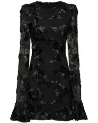 ROTATE BIRGER CHRISTENSEN - Minikleid Aus Mesh Mit Stickerei - Lyst