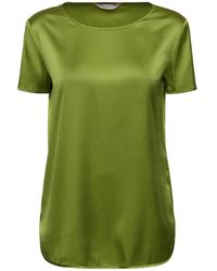 Max Mara - T-shirt en satin de soie cortona - Lyst