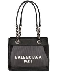 Balenciaga - Small Duty Free Leather & Mesh Tote - Lyst