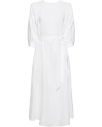 Loro Piana - Mina Solaire 3/4 Sleeve Linen Midi Dress - Lyst