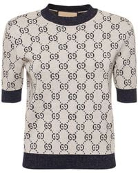 Gucci - Cotton-blend Lame Top - Lyst