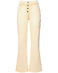 Alberta Ferretti Jeans In Denim Di Cotone Tie Dye - Giallo