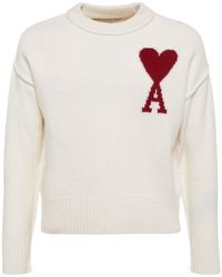 Ami Paris - Maglia in lana con logo - Lyst