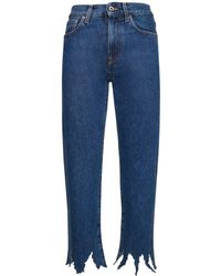 JW Anderson - Jeans cropped in denim / frange - Lyst