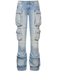 The Attico - Essie Denim Low Waist Cargo Jeans - Lyst