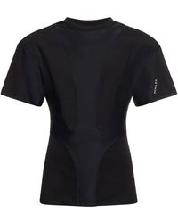 Mugler - Paneled Cotton & Nylon Slim T-Shirt - Lyst