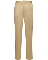DSquared² - Pleated Stretch Cotton Pants - Lyst