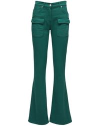 Alberta Ferretti Jeans In Denim Di Cotone Stretch - Verde