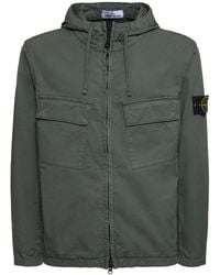 Stone Island - Supima Zip Up Hooded Jacket - Lyst