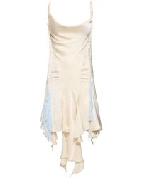 Y. Project - Ruffled Satin Mini Dress W/ Lace Inserts - Lyst