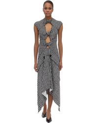 Proenza Schouler Printed Stretch Viscose Cady Midi Dress - Черный