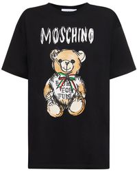 Moschino - T-shirt Aus Baumwolljersey Mit Logo - Lyst