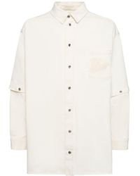 Off-White c/o Virgil Abloh - 90S Logo Cotton Denim Overshirt - Lyst