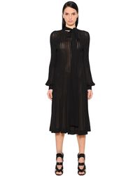 Antonio Berardi Pleated Crepe Jersey Midi Dress - Black