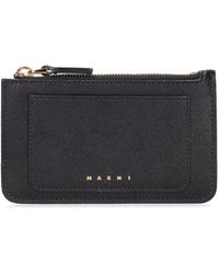 Marni - Trunk Saffiano Leather Card Holder W/zip - Lyst