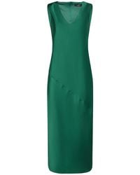 Weekend by Maxmara - Robe mi-longue en satin sans manches giubba - Lyst