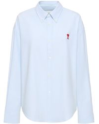 Ami Paris - Ami De Coeur Boxy Fit Cotton Shirt - Lyst