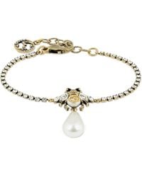 Gucci - Bee Motif Crystal Embellished Bracelet - Lyst