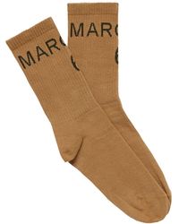 Maison Margiela Wolle Gerippte Socken in Rot Damen Bekleidung Strumpfware Socken 