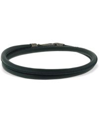Marco Dal Maso Double Wrap Leather Bracelet - Schwarz