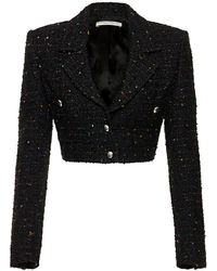 Alessandra Rich - Sequined Tweed Cropped Jacket - Lyst