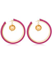 Marni Kreolen-ohrringe Mit Leder Und Anhänger - Mehrfarbig